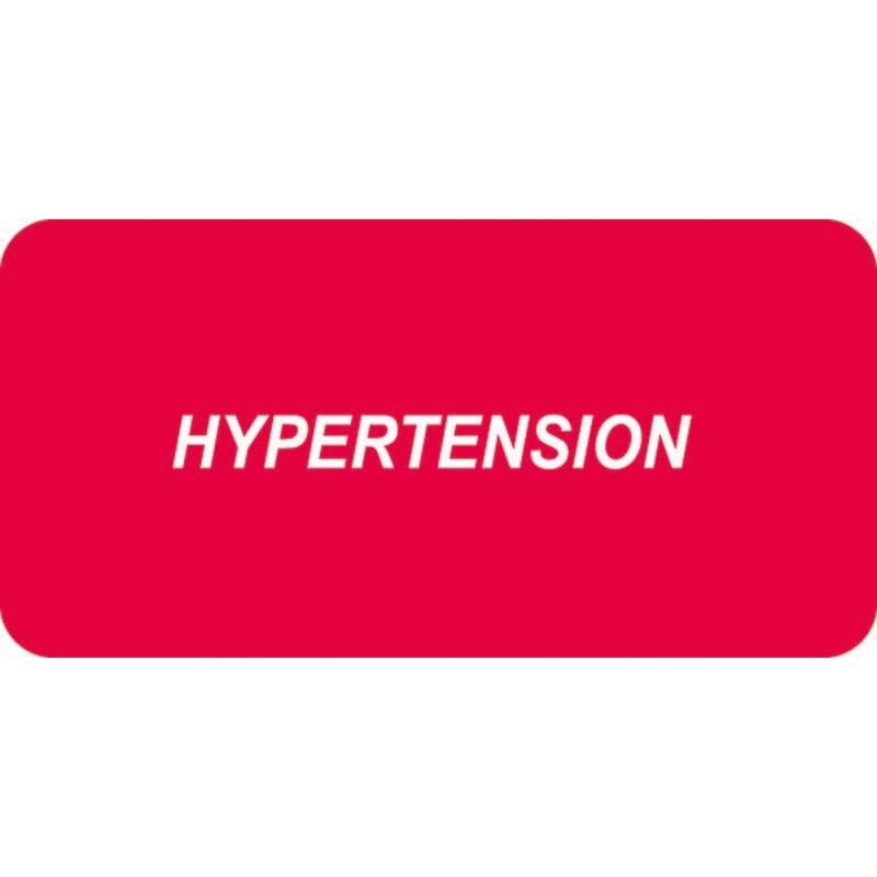 Chart Labels, HYPERTENSION - Red 2" X 1" (Pack of 252)