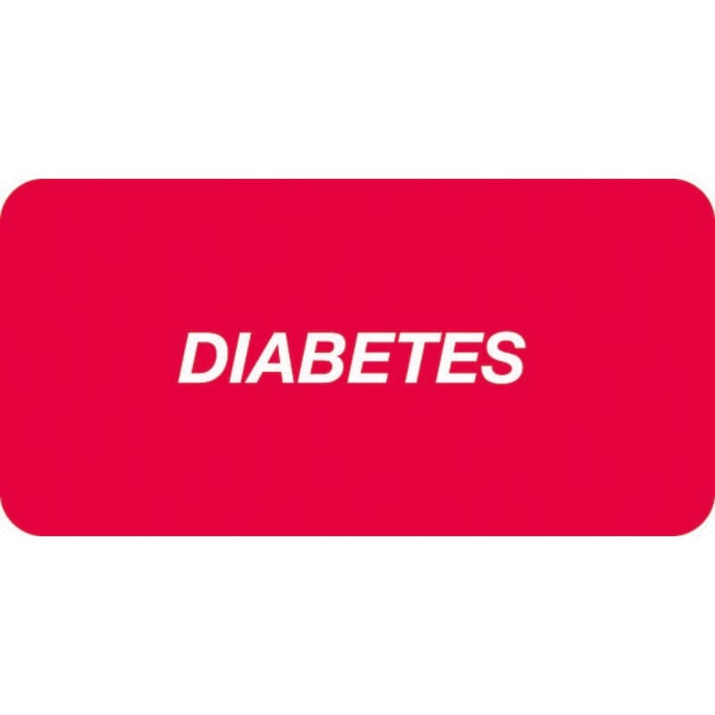 Chart Labels, DIABETES - Red 2" X 1" (Pack of 252)