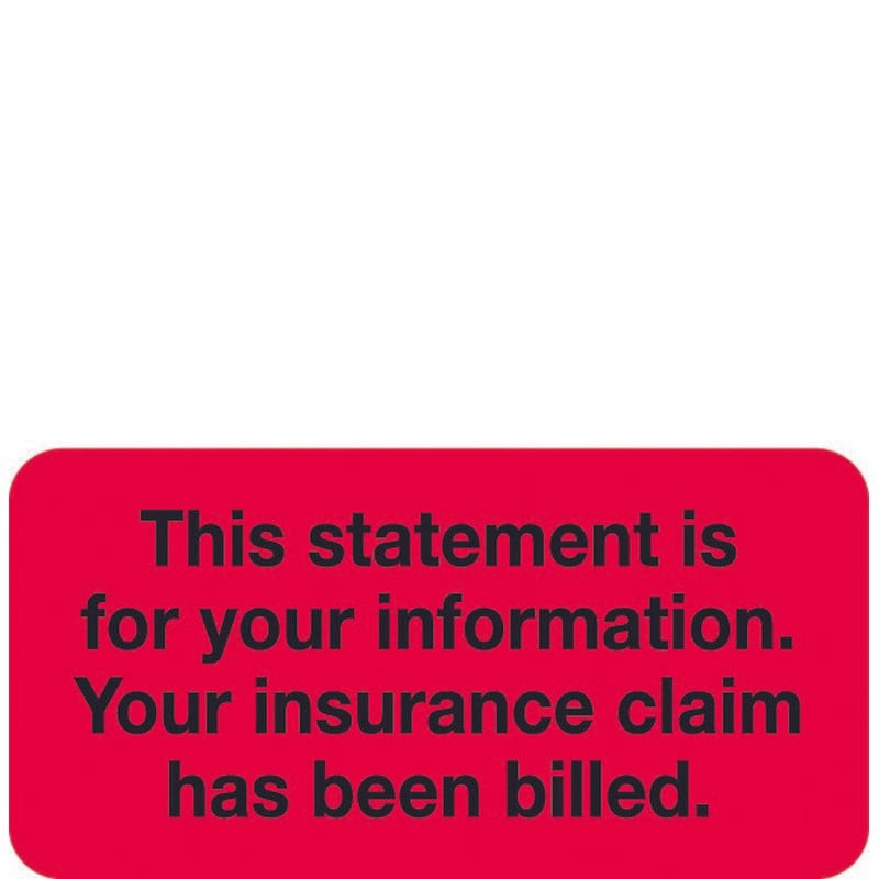 Insurance Labels, This statement is for your information. - Red 2" X 1" (Pack of 252)