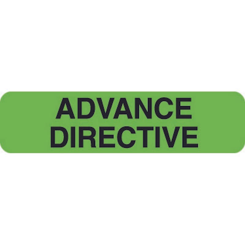 Advanced Directive Labels, ADVANCE DIRECTIVE - Fl Green, 1-1/4" X 5/16" (Roll of 500)