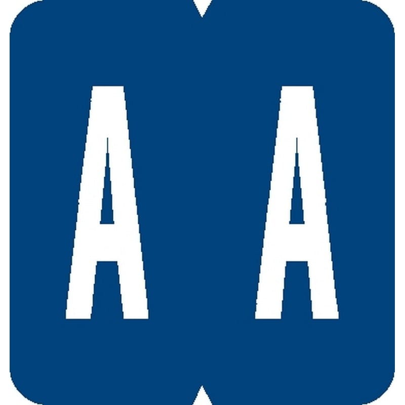GBS Compatible "A" Labels, Laminated Stock, 1-5/16" X 1-1/4" Individual Letters - Rolls of 550