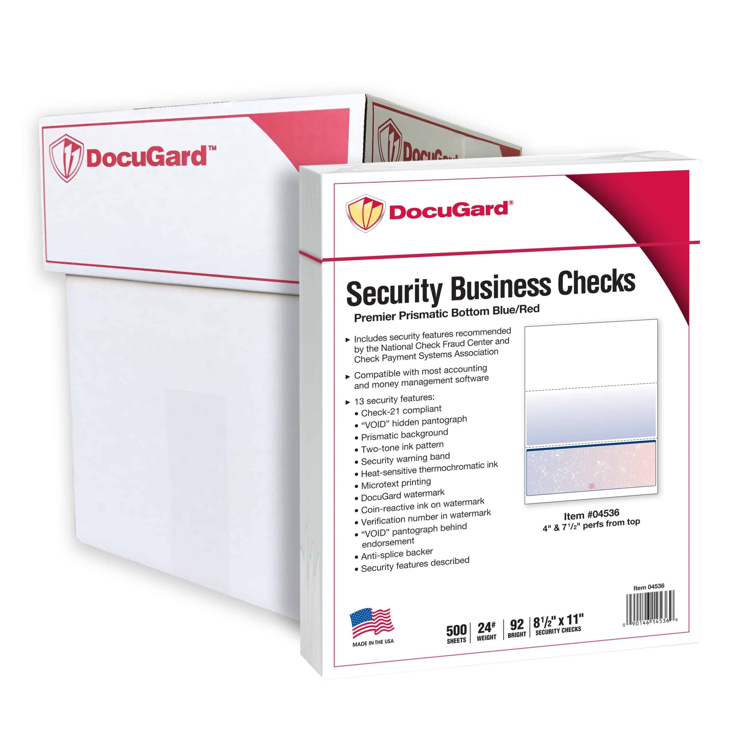 8-1/2'' x 11" Premier Blue / Red Prismatic Laser Check, Bottom Position, 24# Stock (Carton of 2500) - Image 6