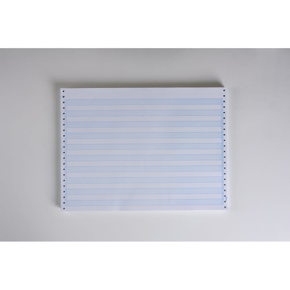 14-7/8" x 11" (W x H) Continuous 18# Computer Paper, 1/2" Blue Bar (Carton of 2800) - Image 2