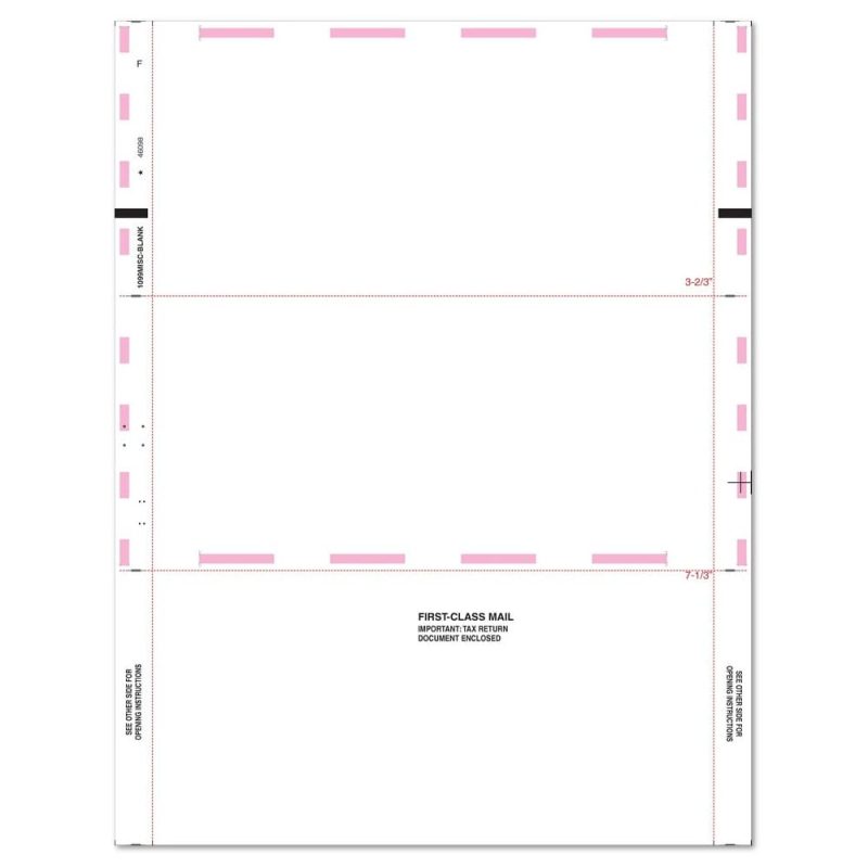 8-1/2" x 11" Z Fold 1099 Misc - Blank Tax Forms (Box of 500)