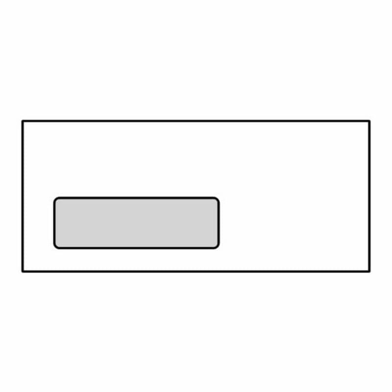 #10 Poly Window Business Envelopes, 4-1/8" x 9-1/2", 24#, Lookins, White, Diagonal Seam (Box of 500) - Image 2