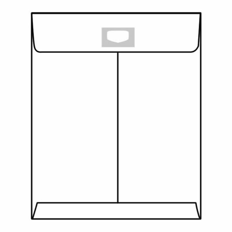 Open End Catalog Envelopes, 9" x 12", 28#, White Kraft, Center Seam, Multi-Tak Seal (Box of 500) - Image 2