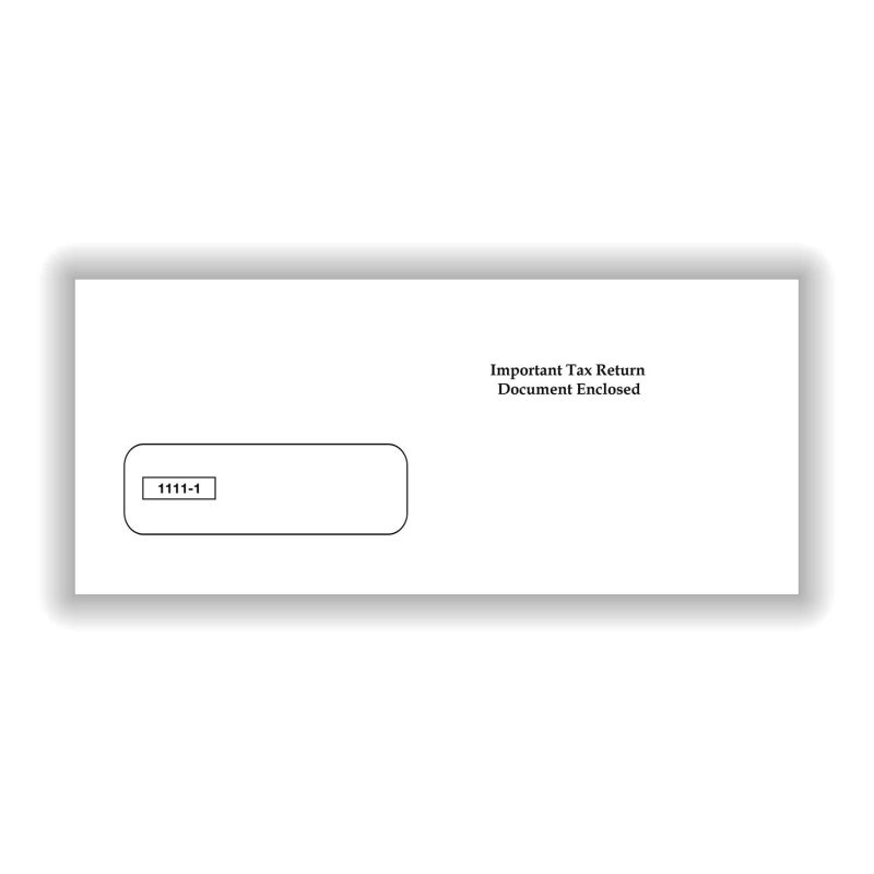 Single Window Envelope for 1099 3-Up, Gum-Seal, Pack of 50