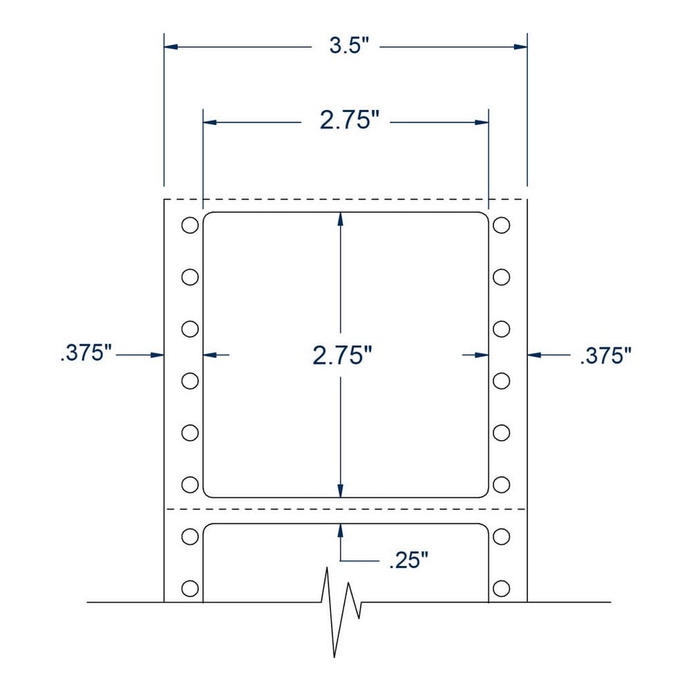 2.75" x 2.75" One Across White pinfeed Diskette Labels (2500 Labels Per Carton) - Image 2