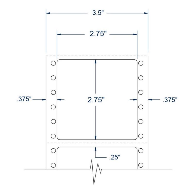 2.75" x 2.75" One Across White pinfeed Diskette Labels (2500 Labels Per Carton)