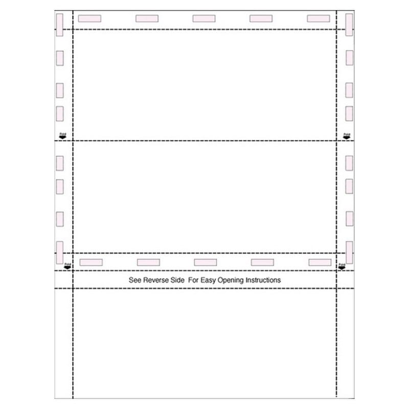 8-1/2" x 11" U-Seal, Z Fold Blank, Laser Cut Sheet (Carton of 1000)