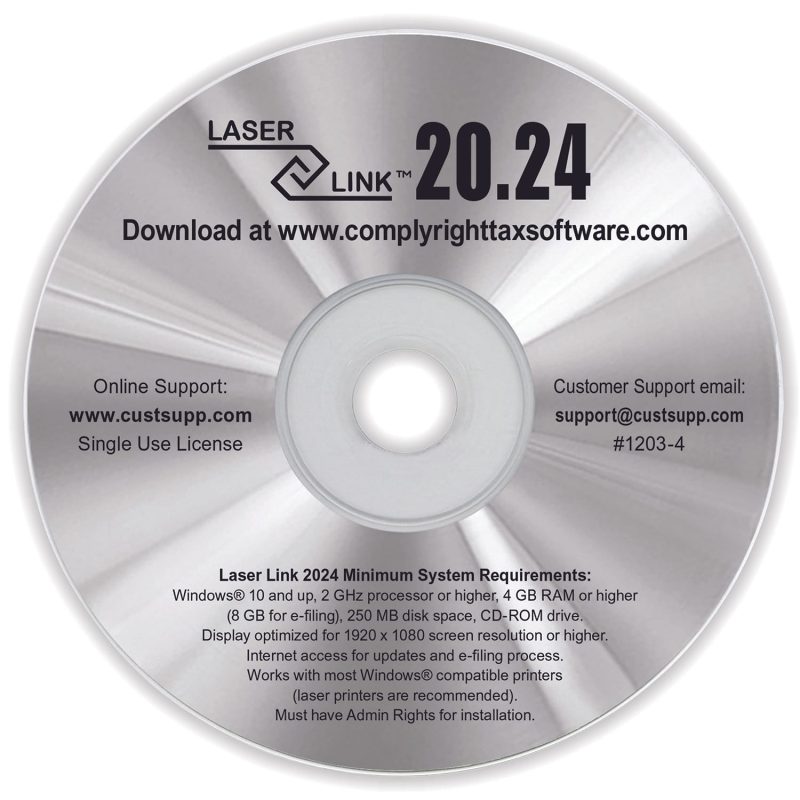 Laser Link for Windows for various Blank & Pre-Printed Laser Forms CD ROM 2024