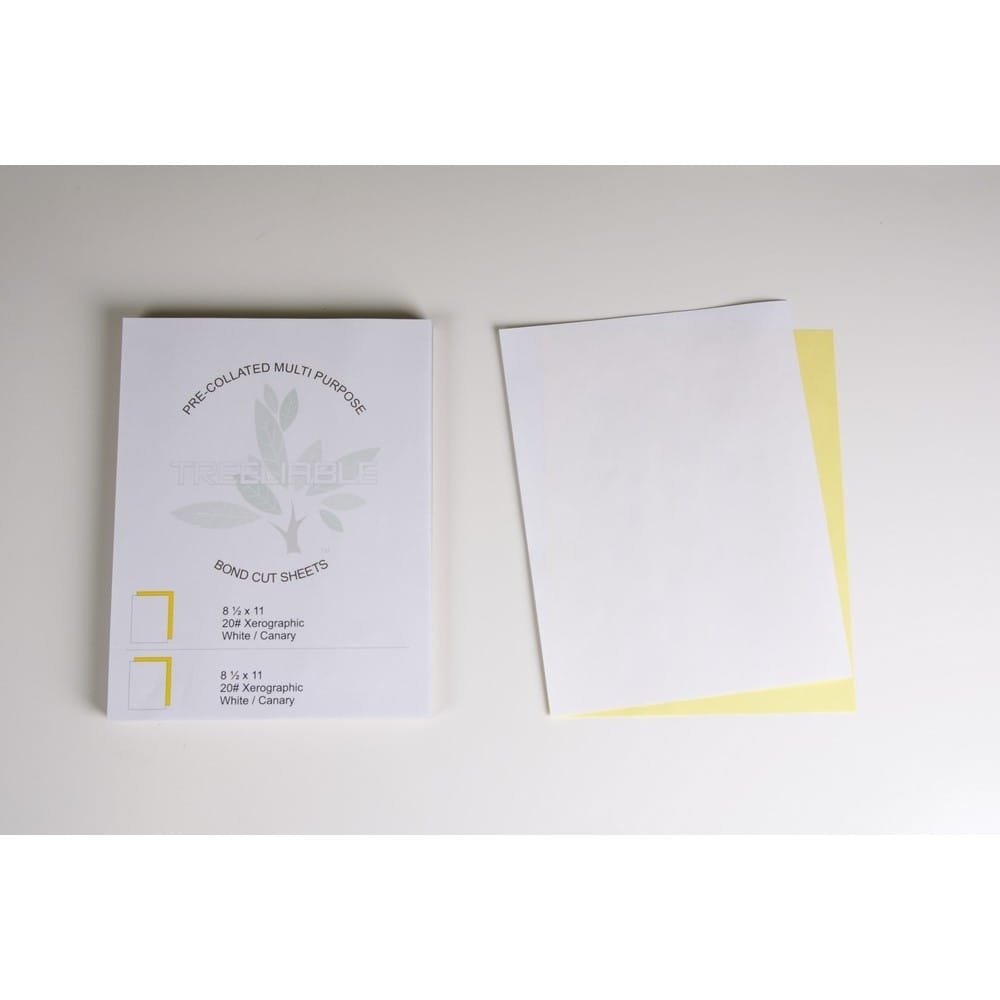 8-1/2" x 11" Pre-Collated 20# Colored Paper, 2500 White / Canary Sets (Carton of 5000 Sheets) - Image 3