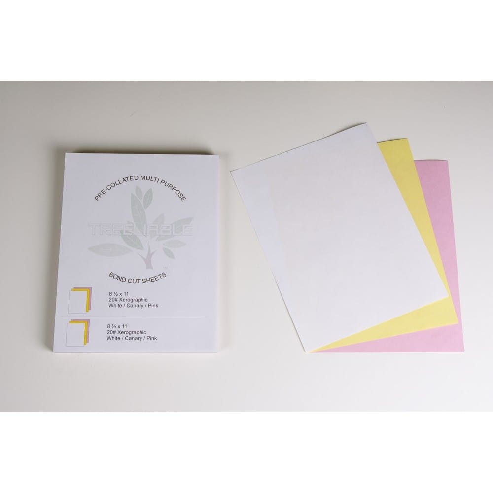 8-1/2" x 11" Pre-Collated 20# Colored Paper, 167 White / Canary / Pink Sets (Ream of 501 Sheets) - Image 3