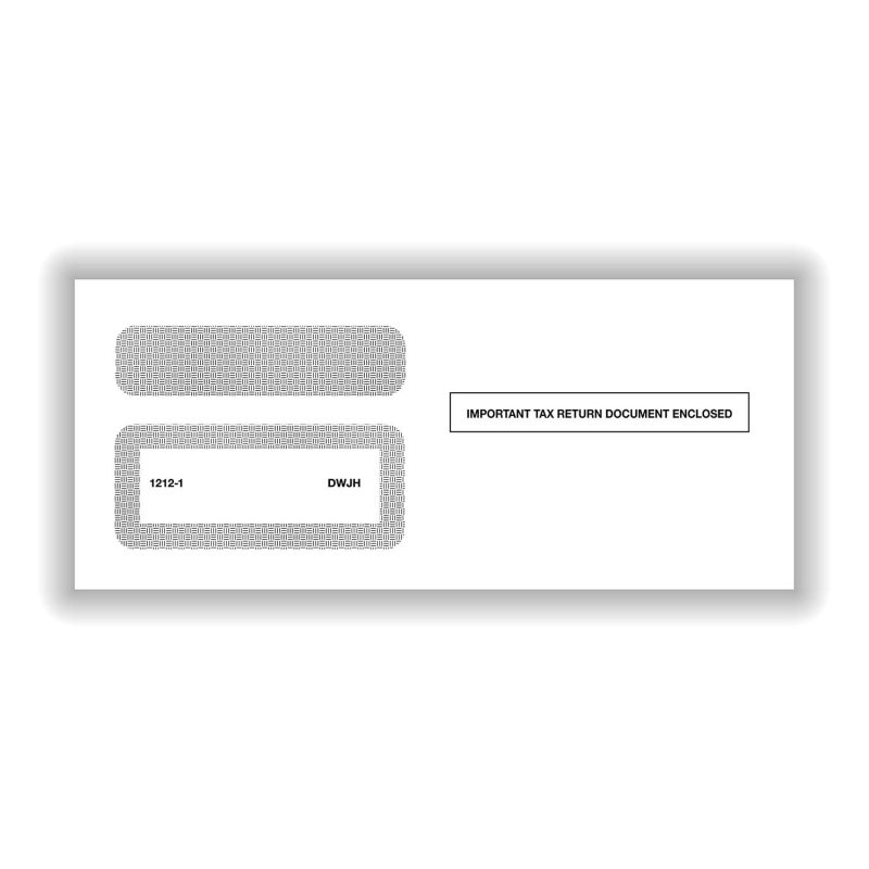 Double Window Envelope for 1099 Blank Multi-Backers, Gum-Seal, Box of 500