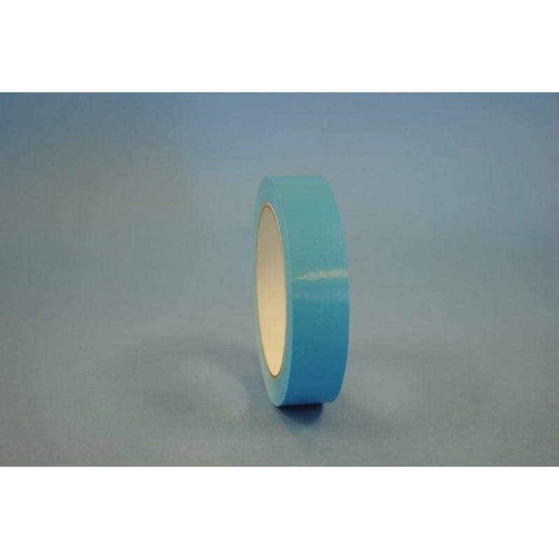 3/8" x 180 Yd Light Blue UPVC Produce Bag Sealing Tape (Case of 96 Rolls) - Image 2