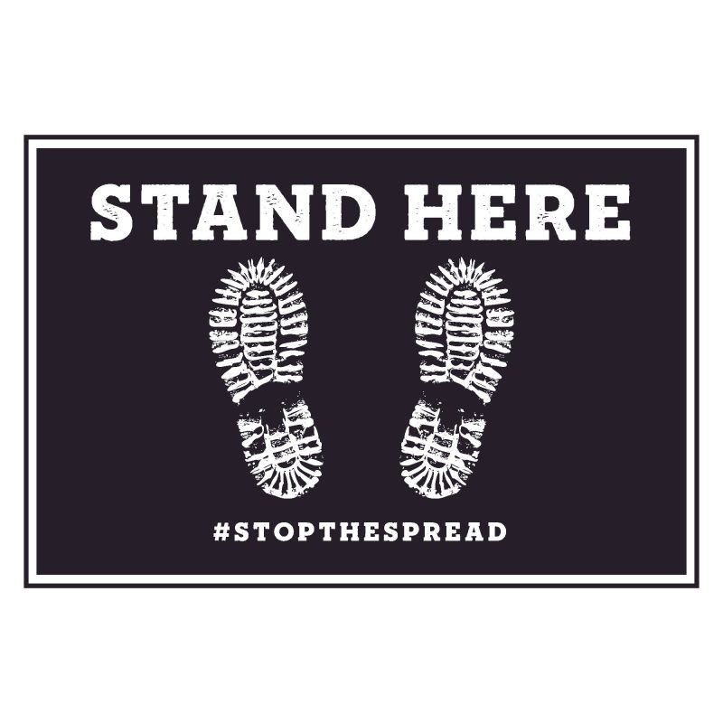 12" x 18" Stand Here Stop the Spread Floor Graphic (25 per Pack)