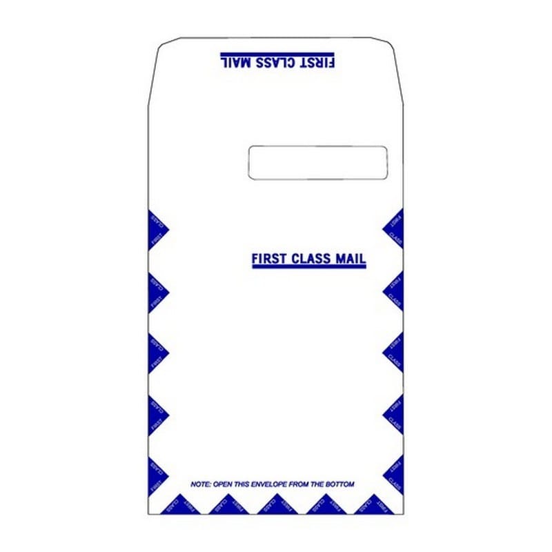 CMS-1500 9" x 12-1/2" Jumbo Right Window Envelope, No Wording (500/case)