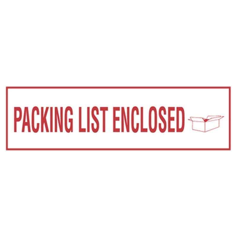 2" x 110 Yd 1.9 mil Polypropylene Hot Melt "Packing List Enclosed" Printed Tape (Case of 36 Rolls) - Image 2