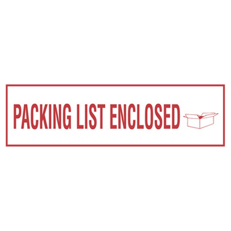 1.9 mil Polypropylene Hot Melt "Packing List Enclosed" Printed Tape