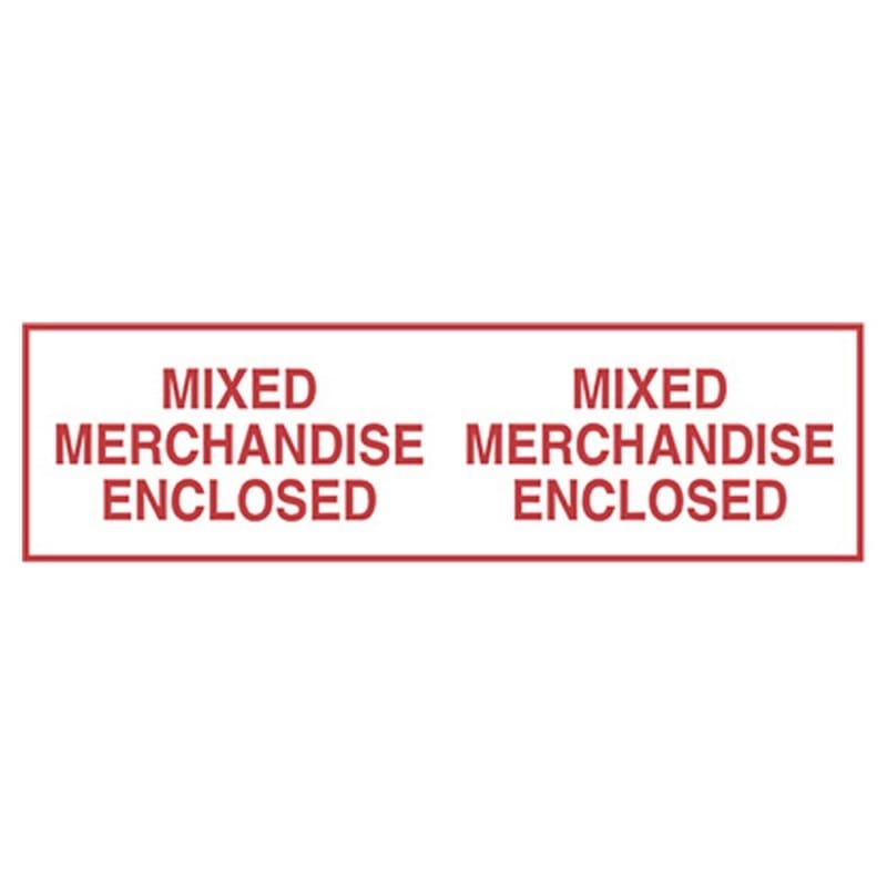 2" x 110 Yd 1.9 mil Polyprop Hot Melt "Mixed Merchandise Enclosed" Printed Tape (Case of 36 Rolls) - Image 2