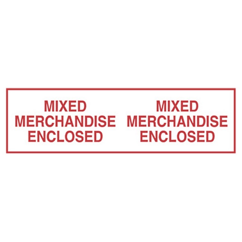 1.9 mil Polyprop Hot Melt "Mixed Merchandise Enclosed" Printed Tape