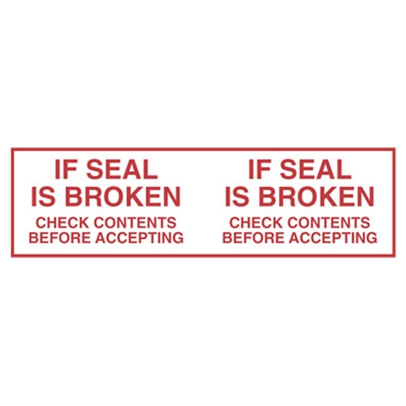 1.9 mil Polypropylene Hot Melt "If Seal Is Broken..." Printed Tape