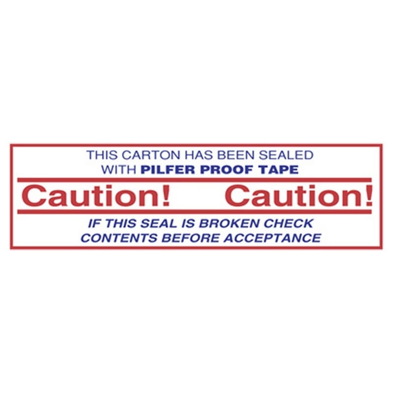 3" x 1000 Yd 1.9 mil Polypropylene Hot Melt "Caution!" Printed Tape (Case of 4 Rolls)