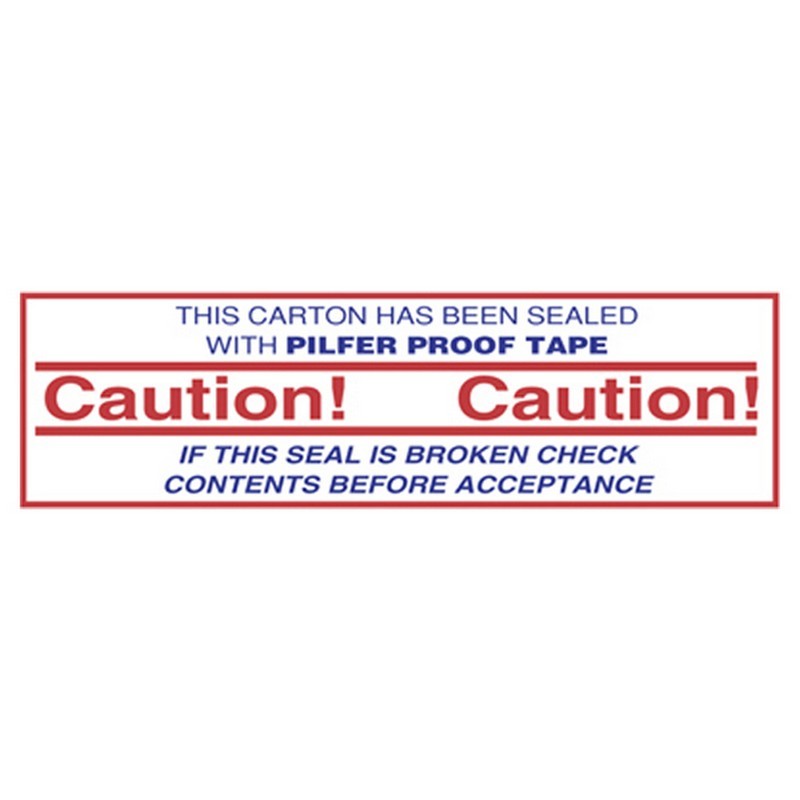 1.9 mil Polypropylene Hot Melt "Caution!" Printed Tape