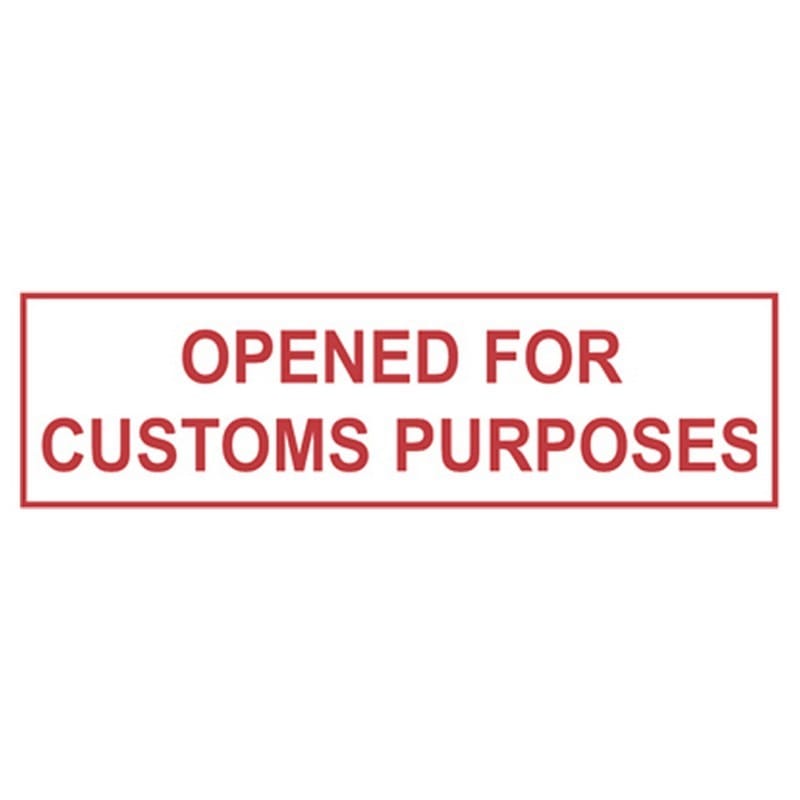 3" x 1000 Yd 1.9 mil Polyprop Hot Melt "Opened for Customs Purposes" Printed Tape (Case of 4 Rolls) - Image 2