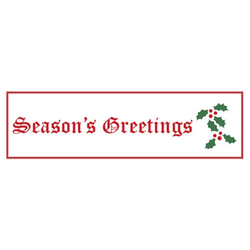2" x 1000 Yd 1.9 mil Polypropylene Hot Melt "Season's Greetings" Printed Tape (Case of 6 Rolls) - Image 2