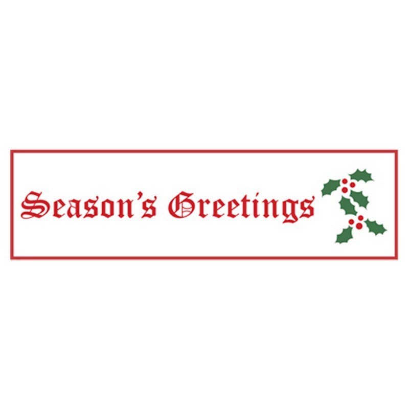 1.9 mil Polypropylene Hot Melt "Season's Greetings" Printed Tape