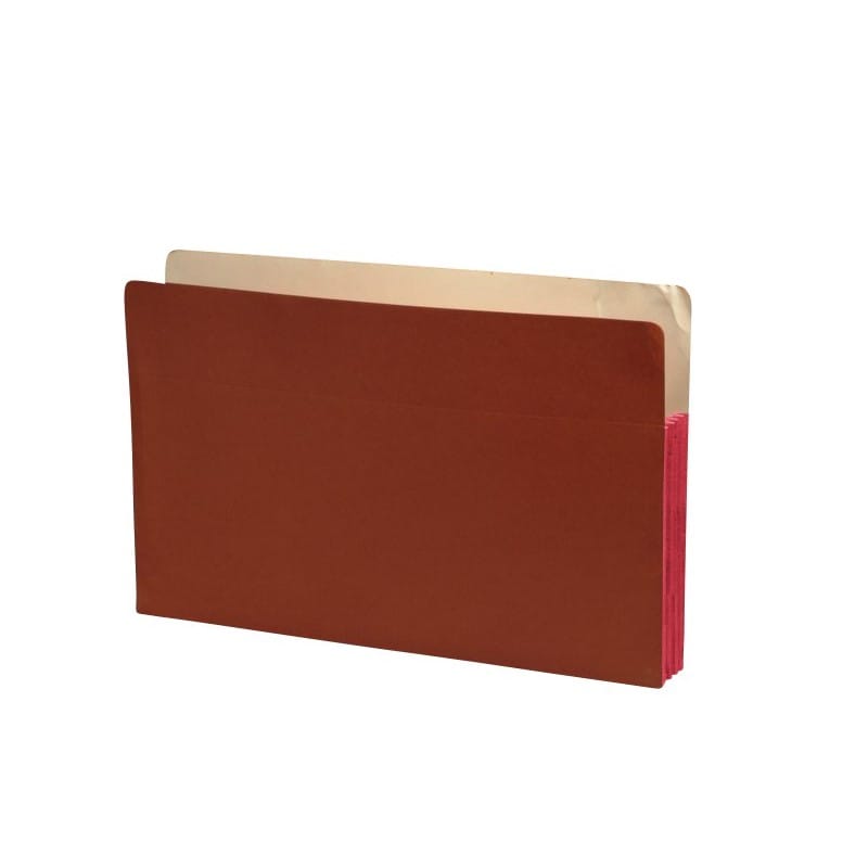 Economy TOP TAB Expansion Pockets, Dusty Rose Tyvek Gussets, Legal Size, 1-3/4" Expansion (Carton of 100)
