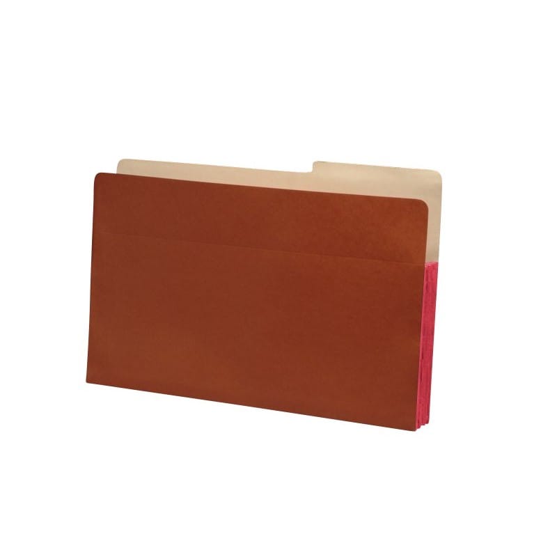 Economy 1/2 Cut TOP TAB Expansion Pockets, Dusty Rose Tyvek Gussets, Legal Size, 3-1/2" Expansion (Carton of 100)