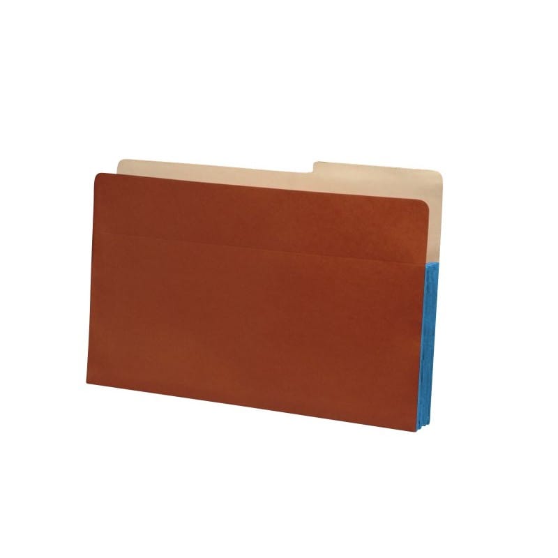 Economy 1/2 Cut TOP TAB Expansion Pockets, Cerulean Blue Tyvek Gussets, Legal Size, 3-1/2" Expansion (Carton of 100) - Image 2