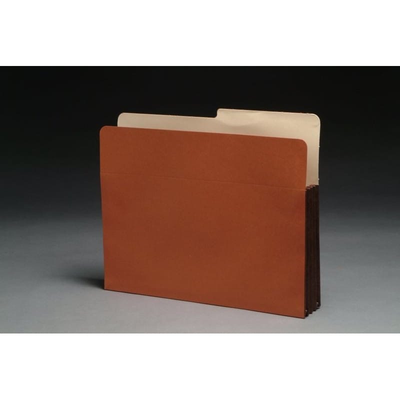 Economy 1/2 Cut TOP TAB Expansion Pockets, Chocolate Brown Tyvek Gussets, Letter Size, 5-1/4" Expansion (Carton of 100)