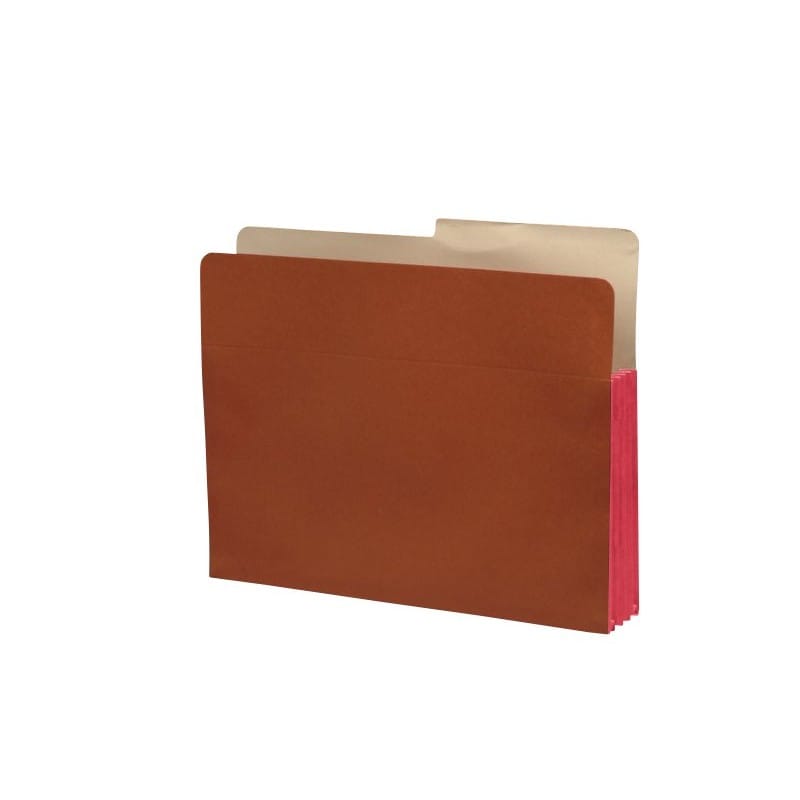Economy 1/2 Cut TOP TAB Expansion Pockets, Dusty Rose Tyvek Gussets, Letter Size, 5-1/4" Expansion (Carton of 100)