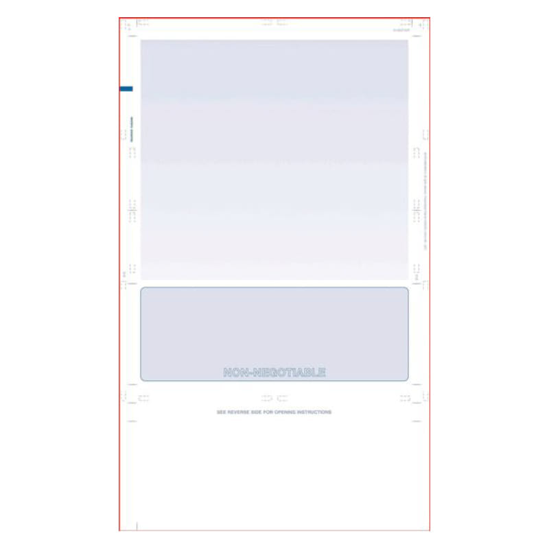 White Pressure Seal Form, Blue with blockout, EZ Fold (Ream of 500)