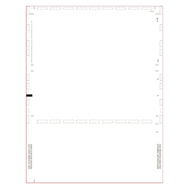 White Pressure Seal Form, without Blockout, Z Fold (Carton of 2,000)
