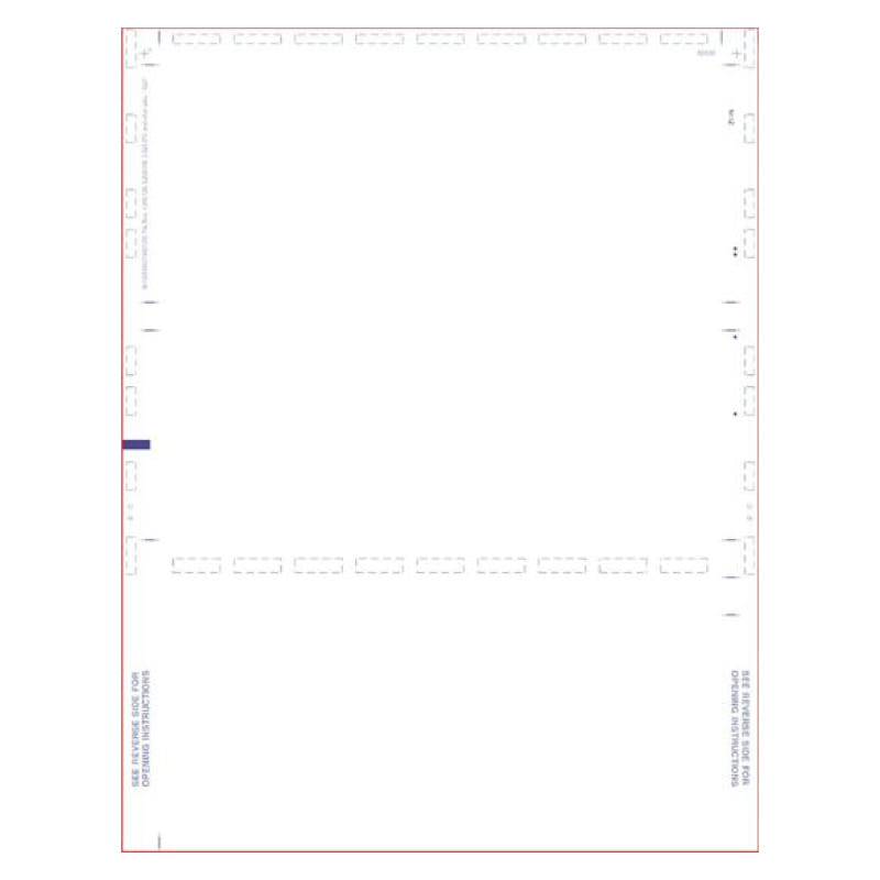 White Pressure Seal Form, with Blockout, Z Fold (Carton of 2,000)
