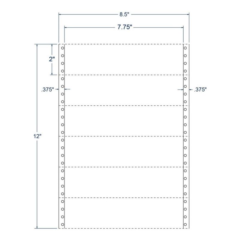 7.75" x 2" White Transcription Labels (1250 Labels Per Carton)