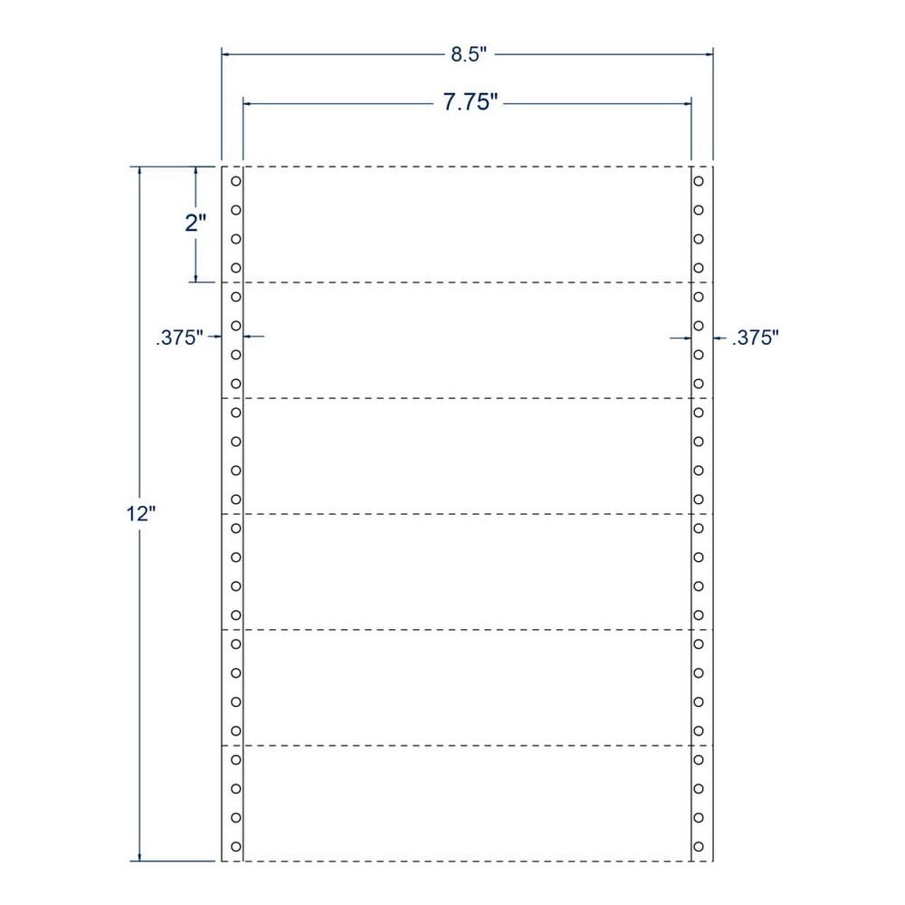 7.75" x 2" White Transcription Labels (1250 Labels Per Carton)