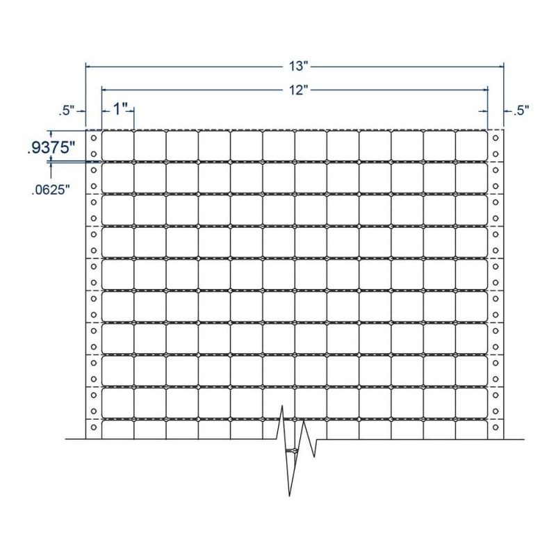 1" x 0.9375" Twelve Across White pinfeed Price Marking Labels (100000 Labels Per Carton)