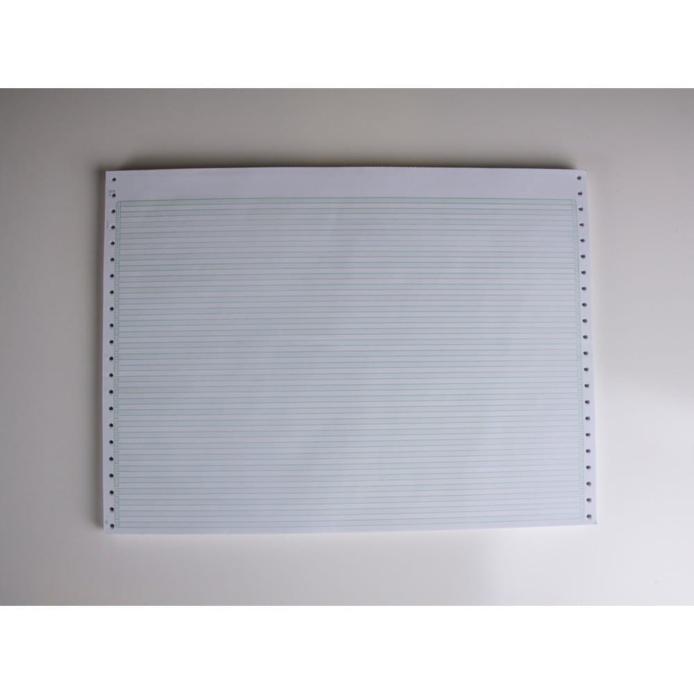 14-7/8" x 11" (W x H) Continuous 18# Computer Paper, 1/6" Green Bar (Carton of 2800) - Image 2