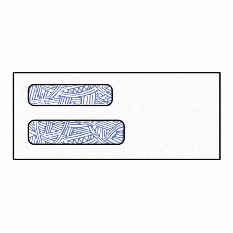 #8-5/8 Double Poly Window Envelopes, 3-5/8" x 8-5/8" 24# White Wesco Double Lookins, Blue Wesco Inside Tint (Box of 500) - Image 2