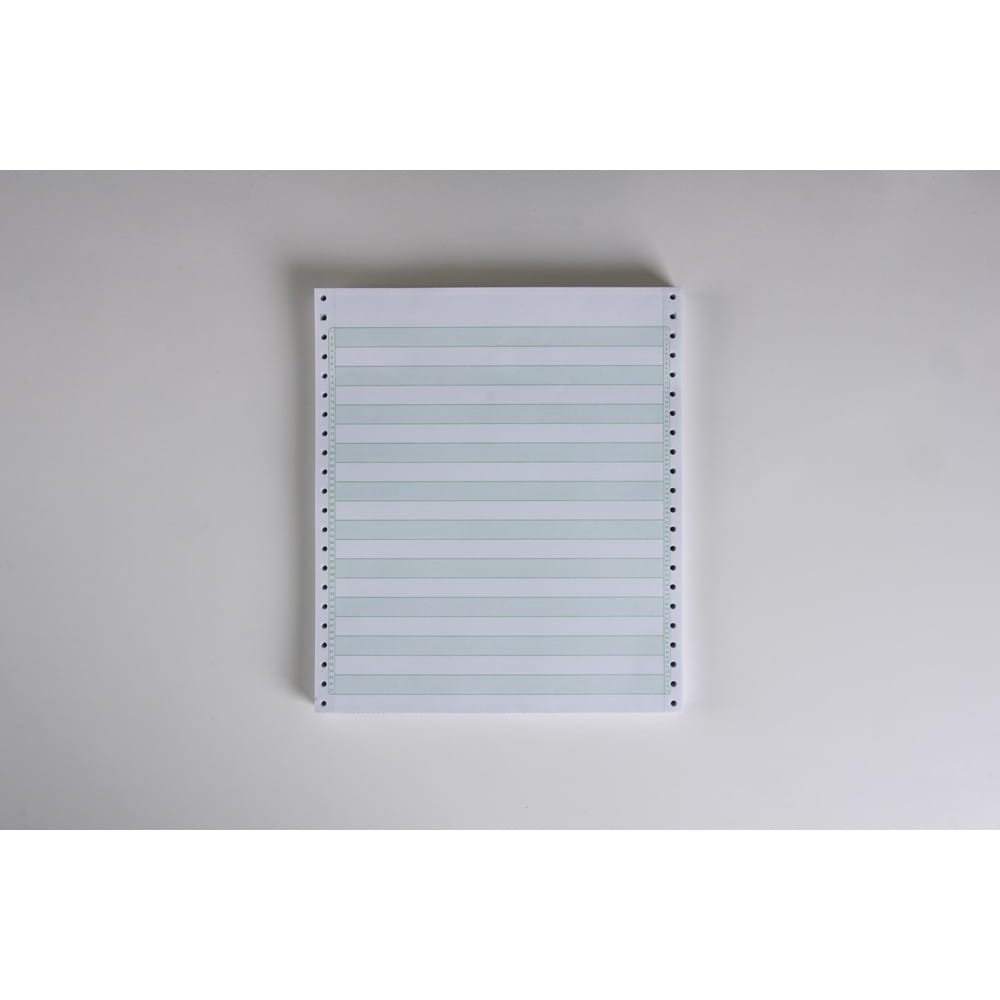 9-1/2" x 11" (W x H) Continuous 20# Computer Paper, 1/2" Green Bar (Carton of 2400) - Image 2