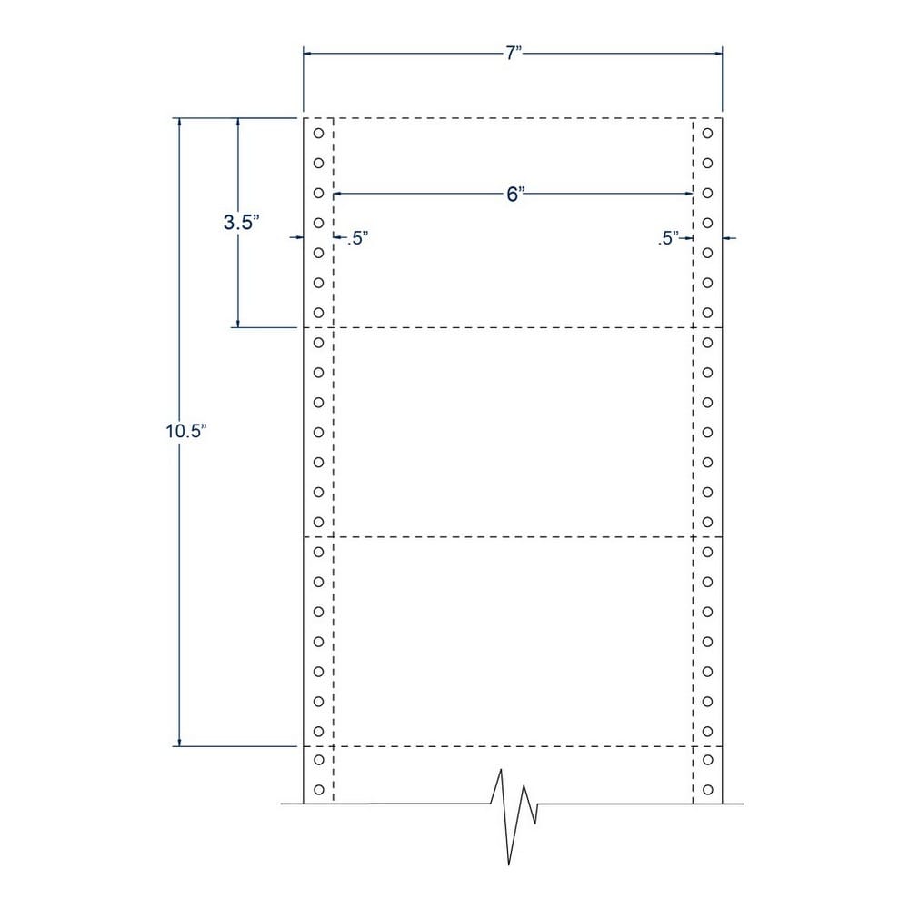 6" x 3.5" White pinfeed Index Cards, Perfed (3,000 Cards per Carton) - Image 2