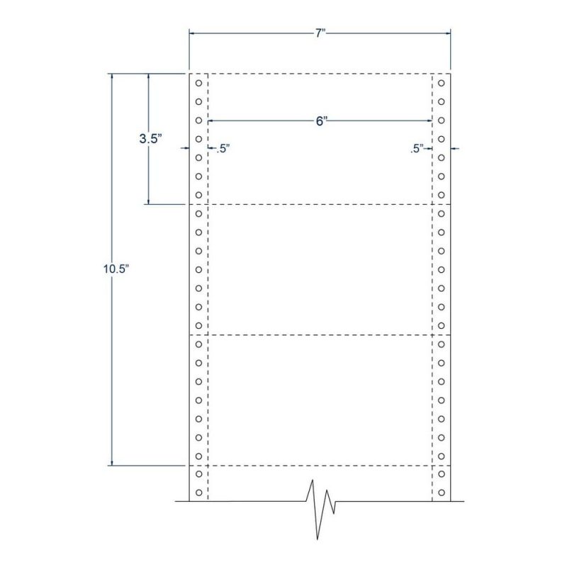 6" x 3.5" White pinfeed Index Cards, Perfed (3,000 Cards per Carton)