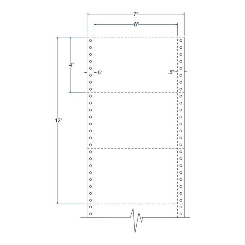 6" x 4" White pinfeed Post Cards, Perfed (4,000 Cards per Carton)