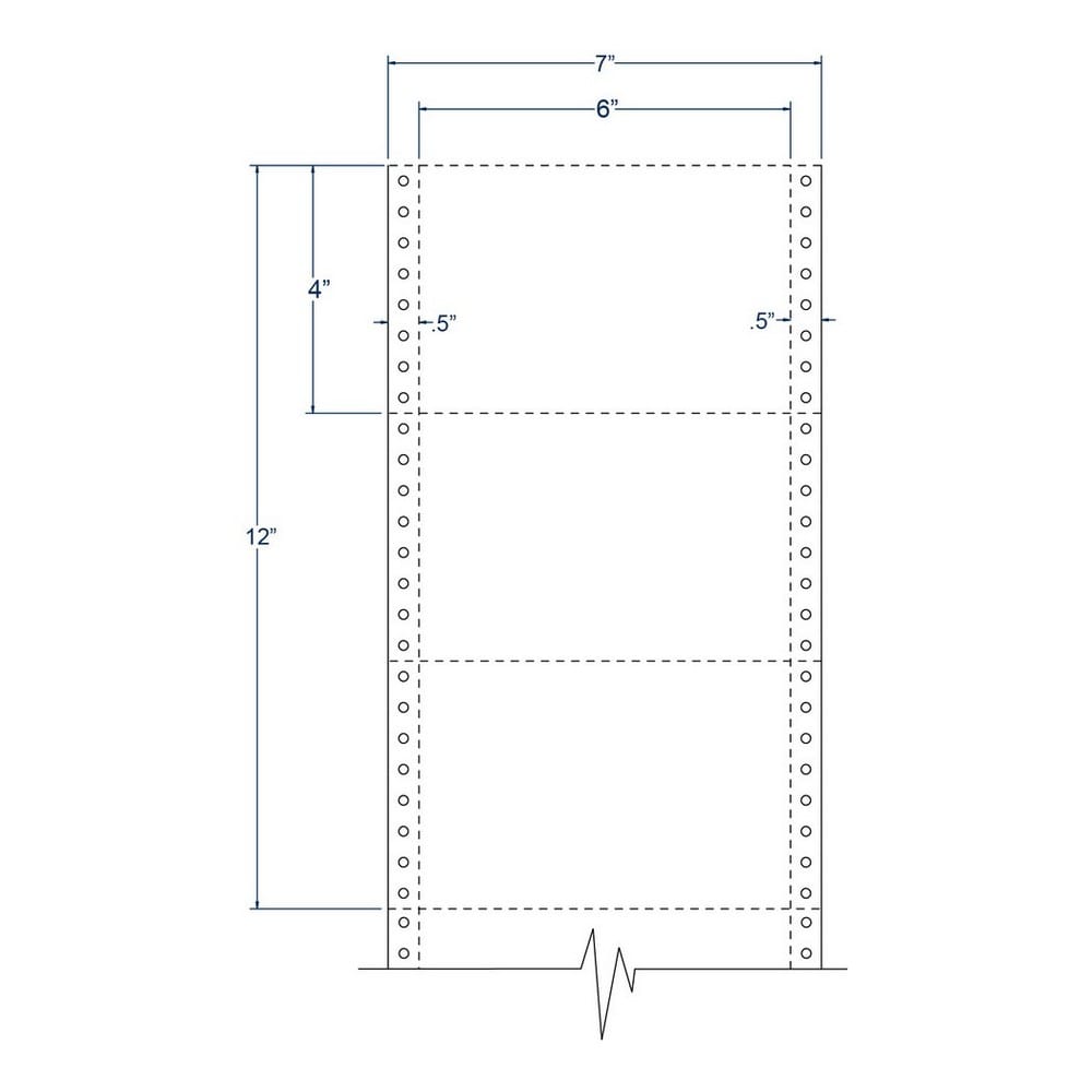6" x 4" White pinfeed Post Cards, Perfed (4,000 Cards per Carton)