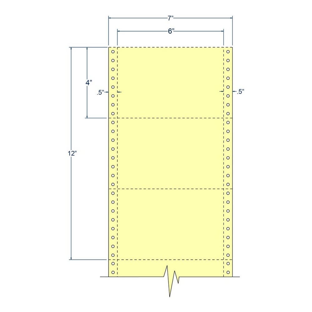 6" x 4" Canary pinfeed Post Cards, Perfed (4,000 Cards per Carton)